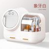 Cosmetic Storage Box with LED Lamp Dust-proof Desktop Finishing Mask Lipstick Skin Care Cosmetic Box Rack