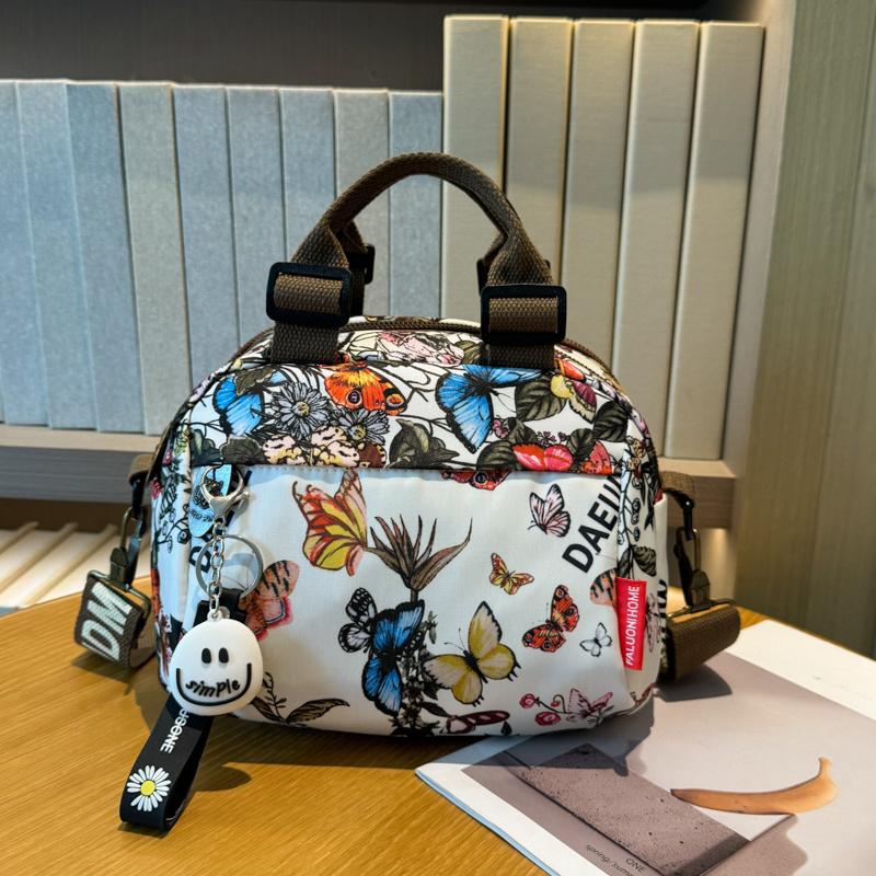 

Бренд Женская сумка кроссбоди Портативные женские наплечные сумки С принтом бабочки Оксфорд Сумки-мессенджеры Многокарманные женские сумки бежевый