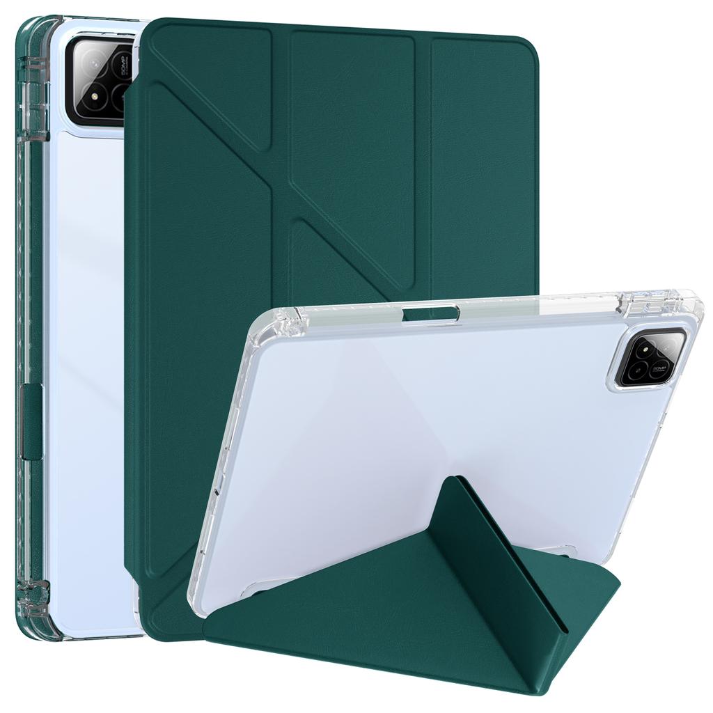For Xiaomi Pad 7 Pro/Pad 7 Case PU Leather Origami Stand Clear Tablet Cover