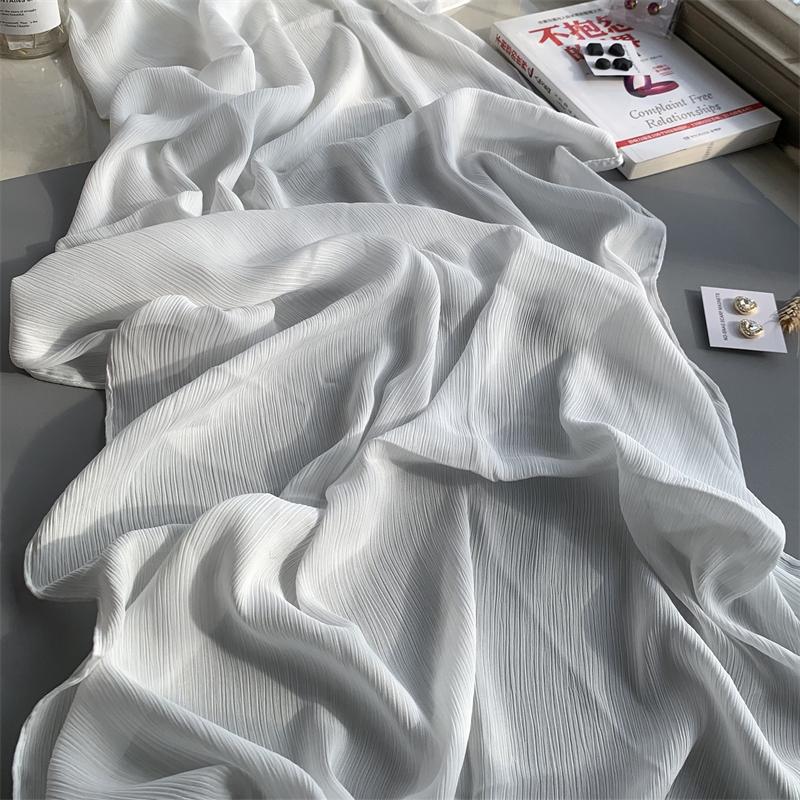 Crinkle Satin Chiffon Hijab for Muslim Women Mini Crepe Plain Shawl Wrinkle Solid Long Turban Islam Headscarf