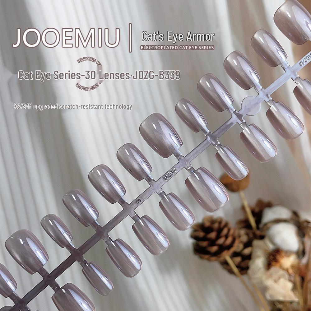 

Hayley Purple Electroplated Cat Eye Manicure Set: 30 Pre-made, Removable Nail Tips