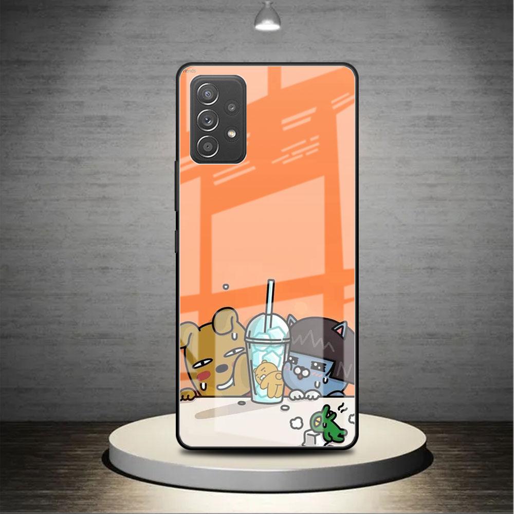 

Стеклянный чехол для Samsung Galaxy A52 A71 A50 A51 A70 A21s A31 A72 A10 A12 A30 A22 5G чехол для телефона Kakao Friends Cute Samsung A30