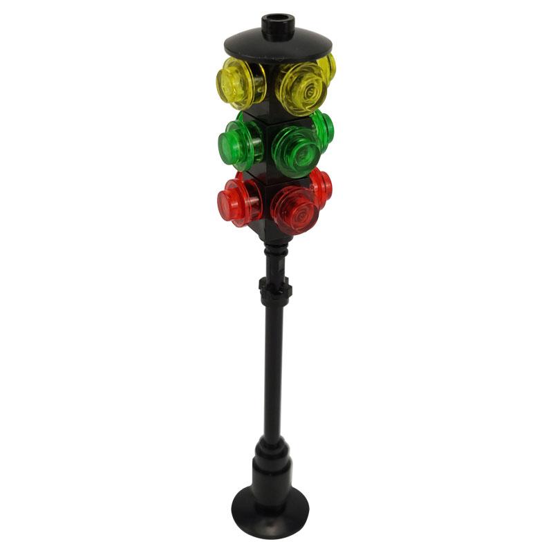 City Street View Streetlight  Signal traffic Lamp Light MOC Building Blocks Toys For Children DIY Toy