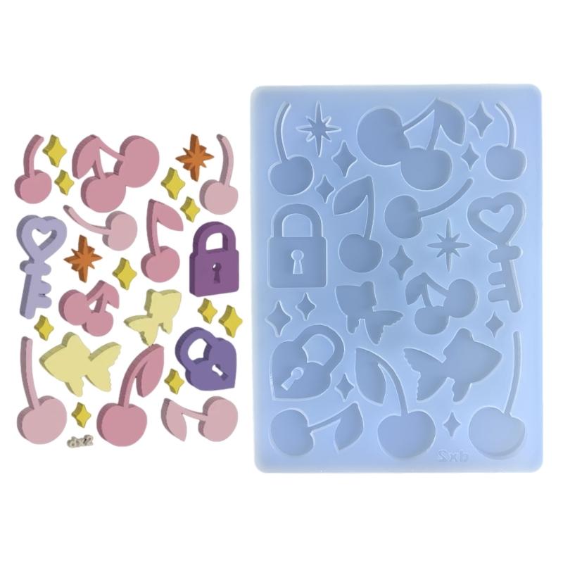 Glossy Geometry Filler Letter Star Silicone Epoxy Resin Mold DIY Keychain Pendant Jewelry for Bag Decorations Craft