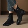 Krazing Pot Microfiber Round Toe Thick Heels Chelsea Boots Size 42 Zip Beauty Lady Women Stretch Ankle Boots