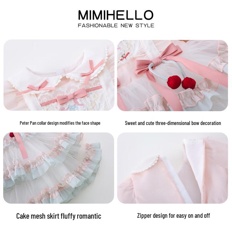 MIMIHELLO Girls' Long Sleeve Princess Dress