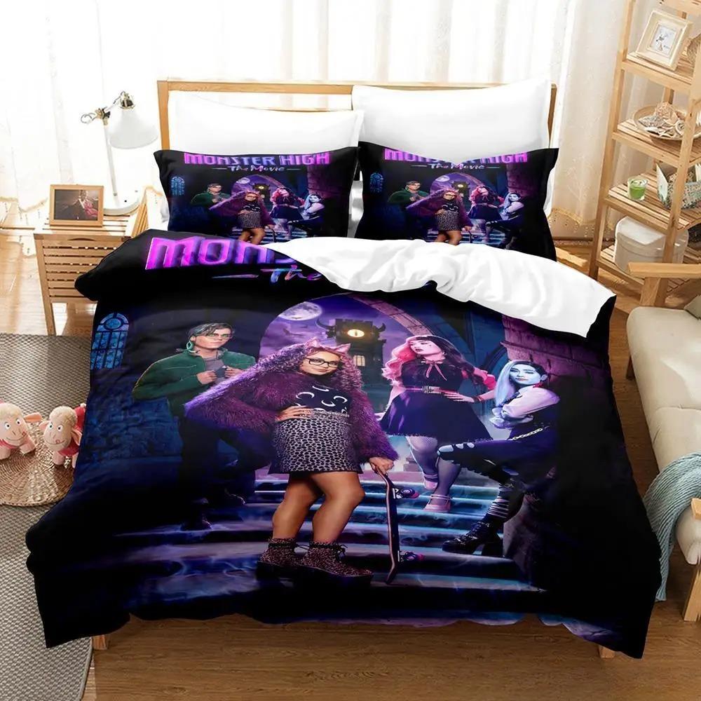 Exquisite 3D Monster Cartoon High Wallpaper Digital Printing Bedding Set Duvet Cover Comforter Bed Boys Girls Gift