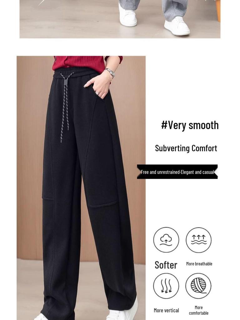 Women's Yellow Straight-Leg Sporty Casual Sweatpants - Spring/Autumn 2025 Collection