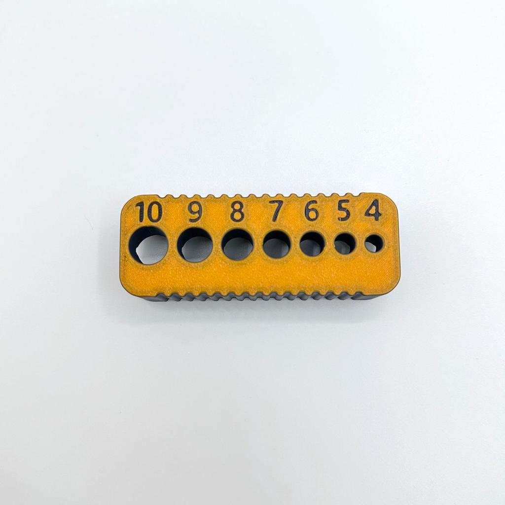 The Drill Guide, a Metric Drilling Guide for Drill Bits from 4mm To 10mm, Has Clearly Marked Holes To Allow You To Quickly