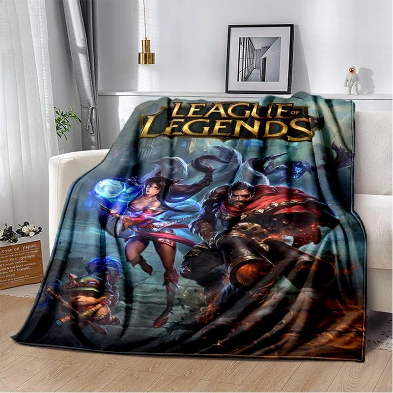 LOL 29 Styl Jinx League of Legends Kreslená flanelová deka, Měkká přehozová deka pro domácnost Ložnici Postel Pohovku Cestovní potah Dětský dárek
