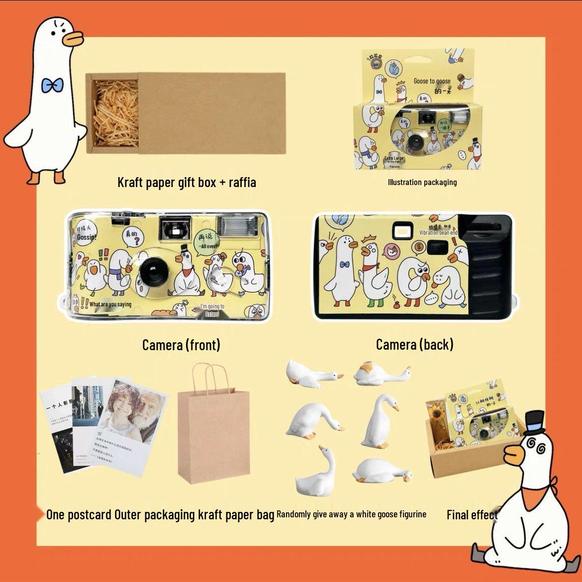 

Вінтажна плівкова камера Big White Goose - Ідеальна камера-мильниця для студентів та початківців з кольоровою плівкою