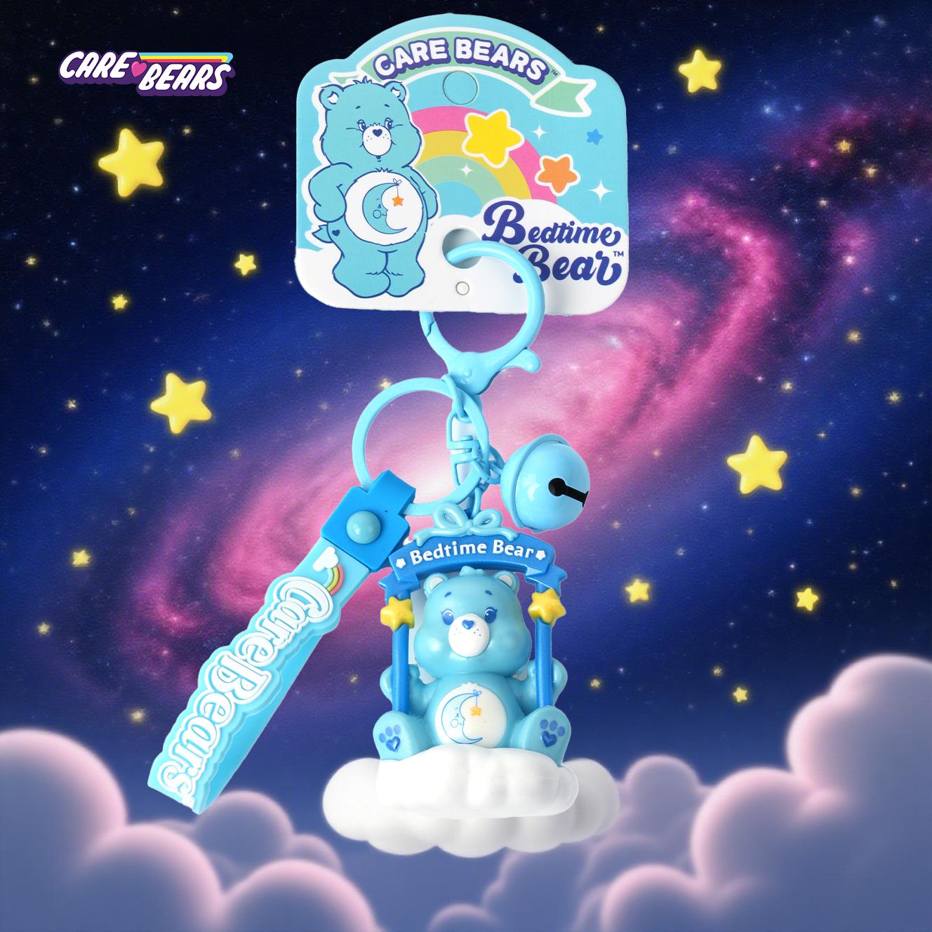 

1PC Care Bears Official Licensed Bedtime Bear Keychain Moon Star Marked Key Ring Cute Style Bag Pendant Sweet Bag Key Decoration
