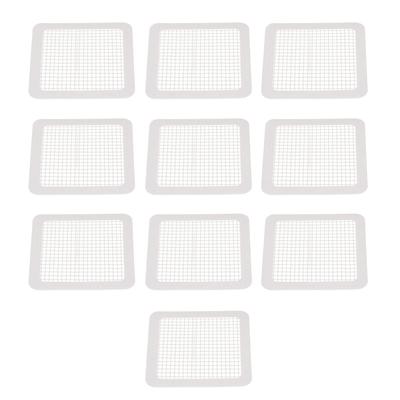 Disposable Shower Drain Cover Waterproof Adhesive Mesh Sticker Drain Hair Catcher for Bathroom Kitchen 10pcs Square
