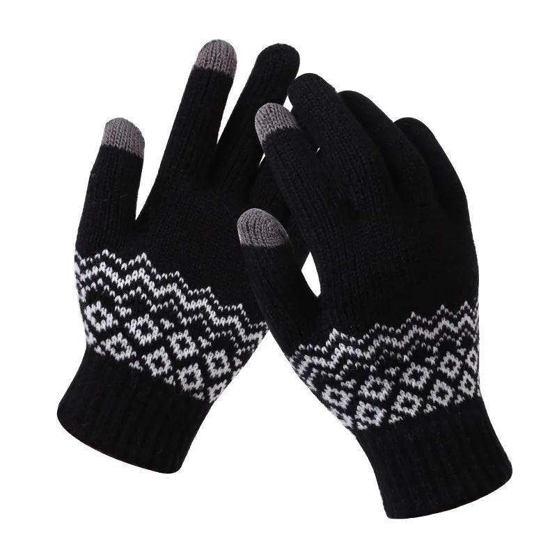 

Winter Touch Screen Gloves Women Men Warm Stretch Knit Mitte Style 3 Black 3XL