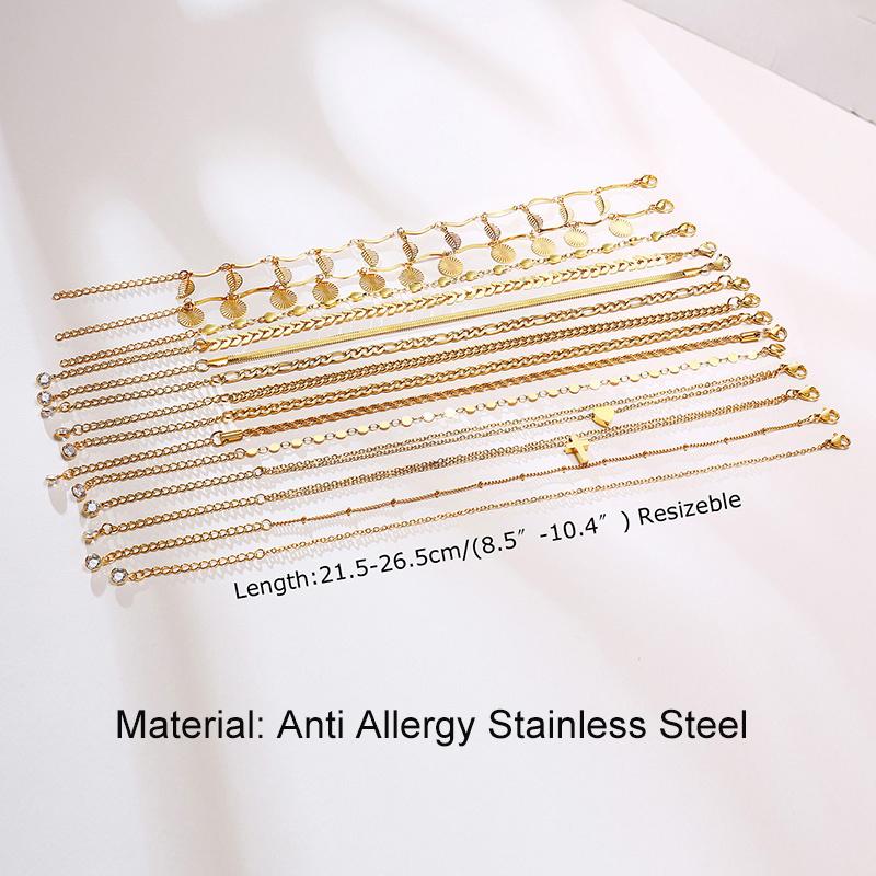 Gold Color Anklets for Woman, Stainless Steel Chain Bracelet On The Leg, Summer Holidays Beach Foot Gift Jewelri Young Girls