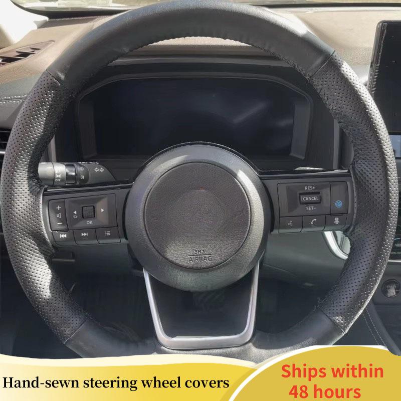 Car Steering Wheel Cover Leather For Nissan X-Trail Qashqai March Serena Micra Kicks Car Interior Car Styling