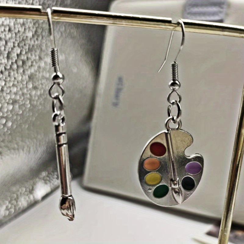 Oil Painting Palette Art Style Cross-Cultural Creative Earrings