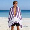 Personalized Striped Beach Towel Custom Name/Logo Oversized Microfiber Towel Summer Party Gift for Beach Swimming Bath Sports