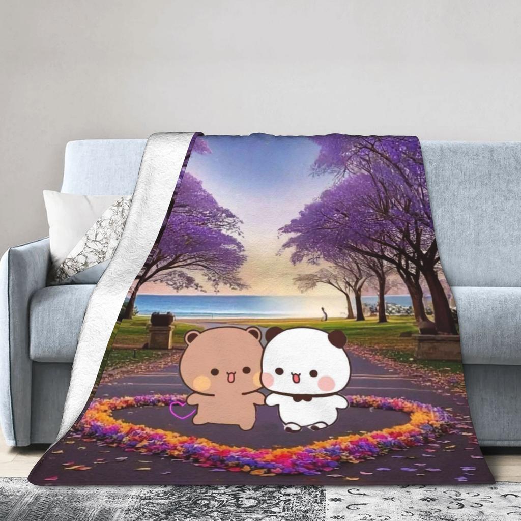 Bubu & Dudu Heart Love Plush Blankets Kids Adult Flannel Throw Blanket For Outdoor Super Soft Customized Quality Bedspread Gift