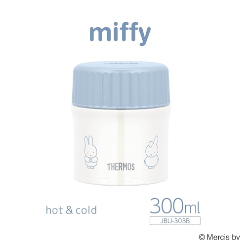 Thermos Vacuum Insulated Soup Jar, 300ml, Miffy Ash Blue, Keeps Hot or Cold, JBU-303B ASB