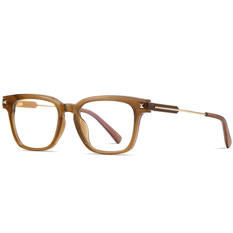 Men Square Frame Metal Bow Glasses New Style Flat Top Optical Prescription Eyeglasses with Insertion