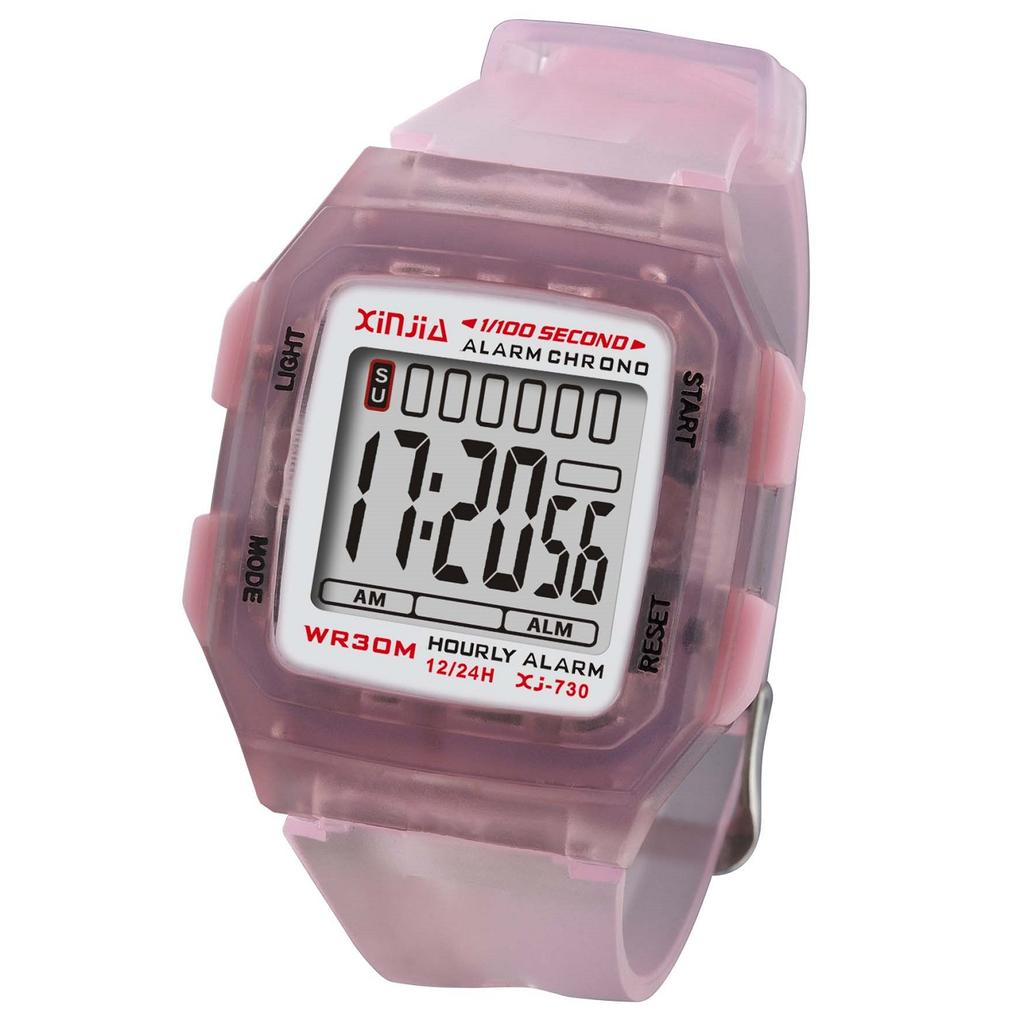 Xinjia 7 Colors Square Digital Student Watch Waterproof Sport Wristwatch