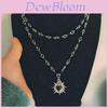 Gothic Y2k Beaded Necklace With Heart Pendant For Men And Women