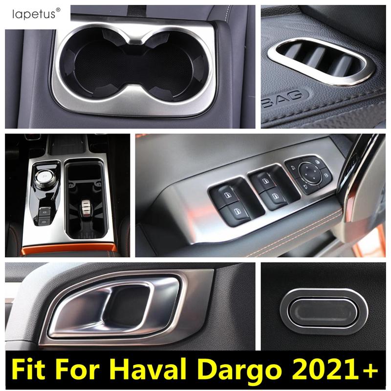Central Control Gear Shift Water Cup Panel / Dashboard Air AC Vent / Window Lift Cover Trim Accessory For Haval Dargo