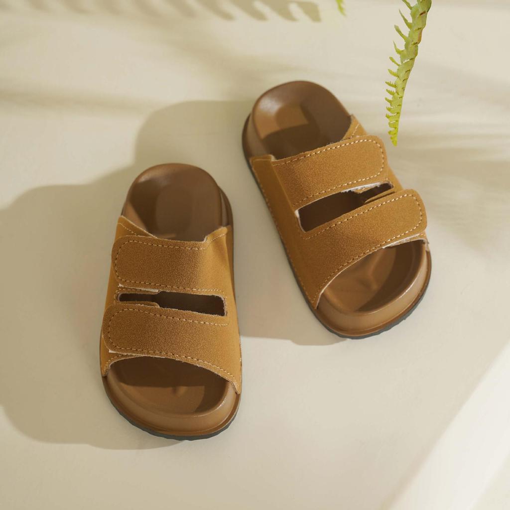 Non-Slip Kids' Birkenstock Sandals: Boys' Retro Flip-Flops & Girls' Velcro Sandals for Summer Outdoors