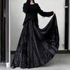Velvet Thickened High-Waisted Chinese-Style Maxi Skirt for Autumn/Winter