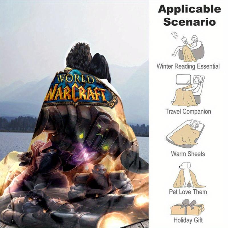 1pc World of Warcraft-Inspired Home Decor: Cozy Flannel Blanket, Perfect Gift for Bedroom, Living Room, Travel, Camping, Car, Beach, Office Naps, Idea