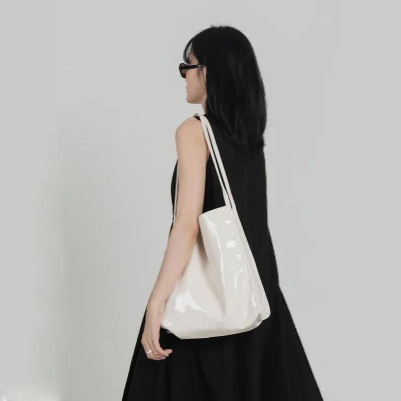 Mode Patent Leder Frauen Schulter Taschen Vintage Weibliche Casual Tote Handtaschen Große Kapazität Damen Einkaufstasche