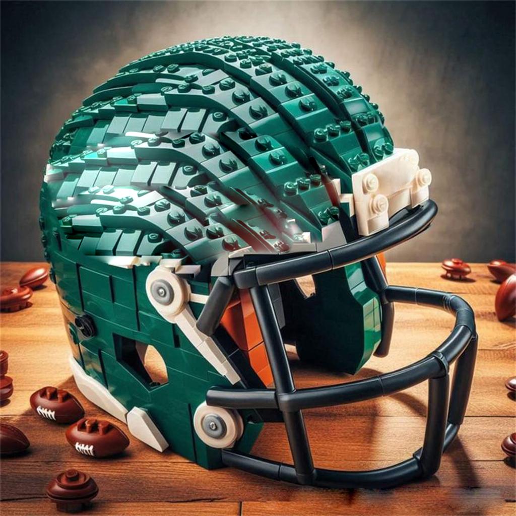 Building Block Helmet, Football Team Helmet Creative Building Block, Small Building Block For Peripheral Gifts