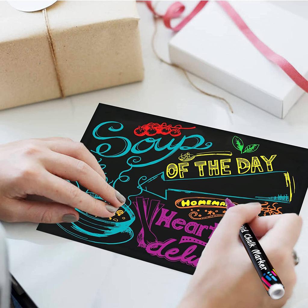 Shuttle Art Chalk Marker Set Blackboard Liquid Chalk Erasable with Suitable for Menu Ideal for and 15-Color - Markers, Pens, Water-Based, 3mm, Water.