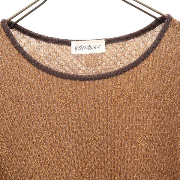 YVES SAINT LAURENT made in Japan Overall handle Long sleeve knit sweater Women Used