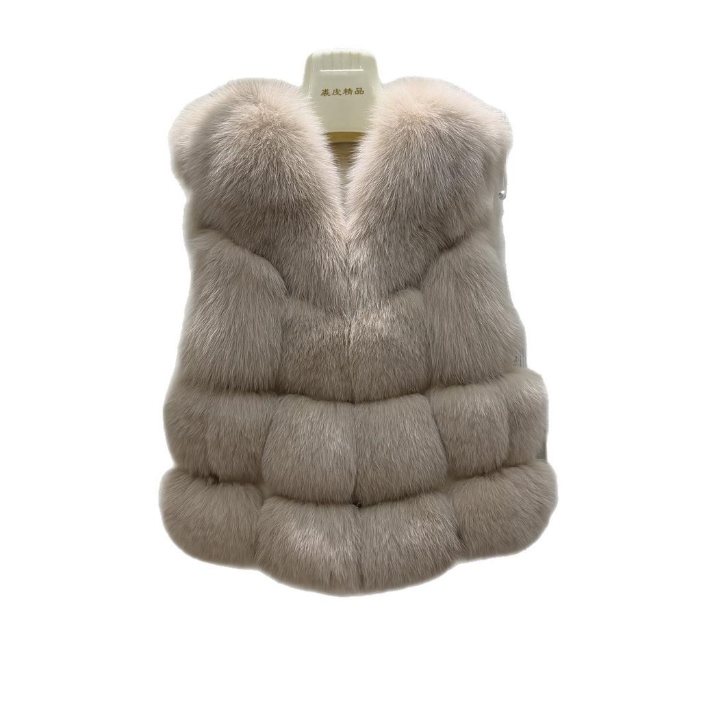 Fox fur vest women's autumn and winter new women's vest fashionable and thin short coat