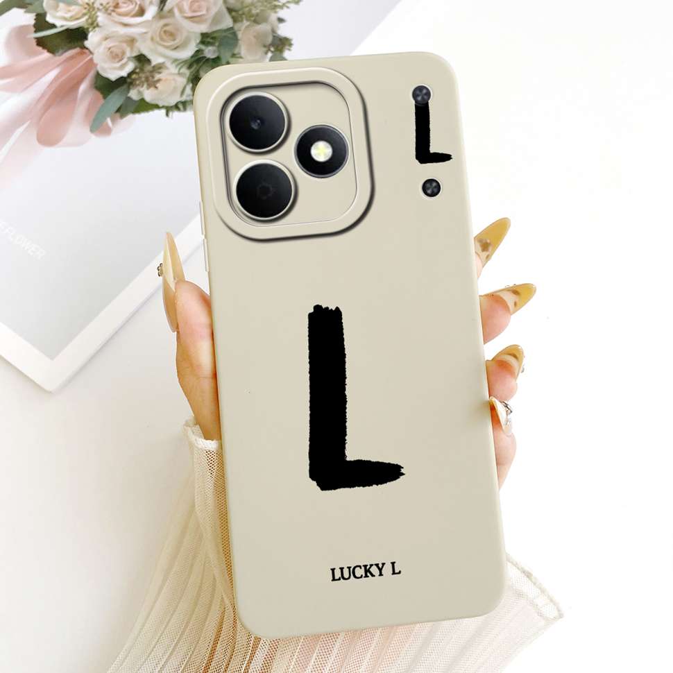 For Realme Note 80 4G RMX5388 Case Lucky Letters A-Z Silicone Back Cover For Realme Note80 4G 6.74" Full Protection Phone Cases