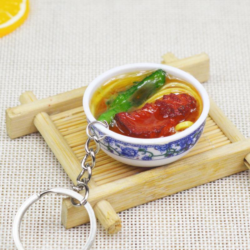 Kids' Mini Kitchenware: Noodle Bowl Keychain Fun Toy & Student Souvenir