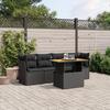 VidaXL Garden Lounge Set with Cushions 5 Pcs, Patio Sofas, Patio Furniture Set, Outdoor Furniture, Black 3270663