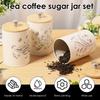 3Pcs Vintage Print Metal Canister Set with Airtight Wood Lids Sugar Tea Coffee Storage Containers Jar for Counter Dining Room