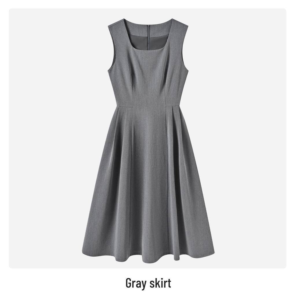 College Style Sleeveless Dress Set for Students and Teachers - Vest & Shirt Outfit for Interviews and Teaching