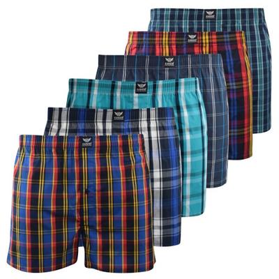 Kandor Mens Hexster Checked Woven Boxer Shorts (Pack of 6)