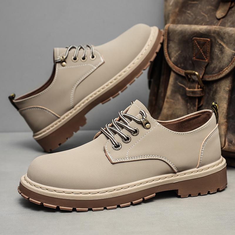 Spring New Low-top British Outdoor Shoes Single Shoes Casual Leather Shoes Breathable