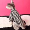 Pet Dog Cat Two-Legged Cotton T-Shirt Winter Striped Base Layer Schnauzer Teddy Poodle Shiba Inu Bichon