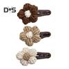 Women Hair Clip Hand-Woven Knitting Flower Decor Hair Pin with Soft Yarn Multi-Purpose Hairpin Hair Accessories