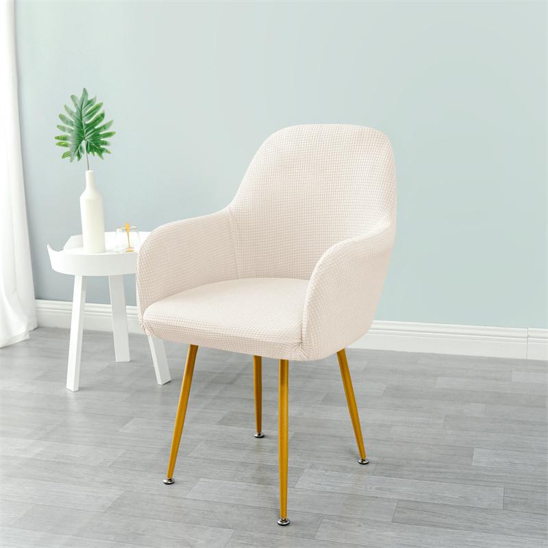 1 Peça Capa para Poltrona Alta em Lã Polar Repelente à Água Elástica Capa Slipcover para Assento de Poltrona de Jantar Cor Sólida Protetor de Cadeira em Spandex