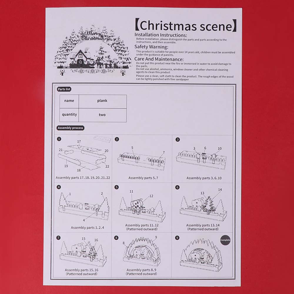 Handmade Xmas Village House Santa Claus Christmas DIY Assemble Christmas Wooden Ornament  Christmas