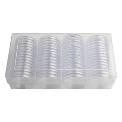 Storage Box Coin Capsules With Storage Box 41mm 60Pcs Coin Capsule Coin Collection Dust-proof Highly Transparent
