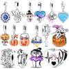 Cute Panda Charms Bead Original 925 Silver Inlaid Zirconium Colorful Heart Pendants Fit Bracelet Jewelry Gift Marking