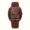 Relógio Masculino Transparente Tipo Barril de Vinho Moderno Versátil Silicone Personalizado Relógio Masculino de Quartzo
